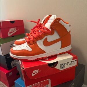 Nike High-Top Sneakers - Orange and White
